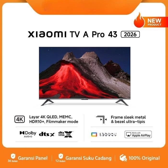 Xiaomi TV A Pro 43 2026 43INCH 4K Qled Garansi Resmi 1 Tahun Xiaomi TV A Pro 43
