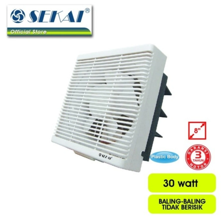 Sekai Exhaust Fan WEF 890 Kipas Angin Partisi Tipe Dinding 8 inci WEF890
