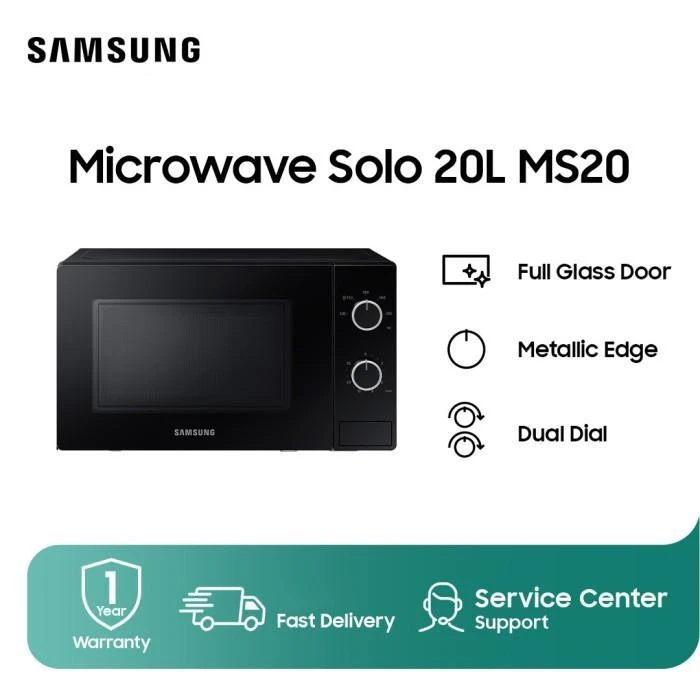 MICROWAVE samsung Samsung MS20A3010AL/SE MS20 MS20A3010AL MW3000AM Microwave Oven Solo Glass Door 20L