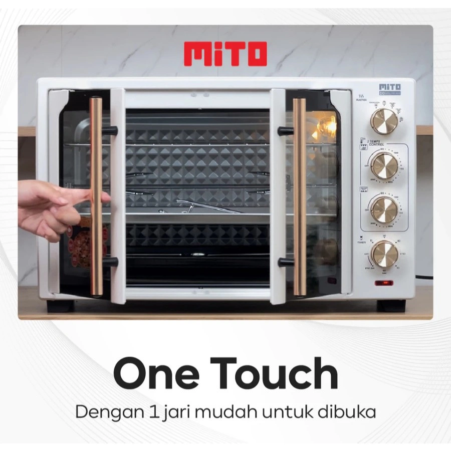 MITO Electric Oven MO600 Double Door 60L MO-600 | Oven Listrik - Pemanggang Kue dan Makanan