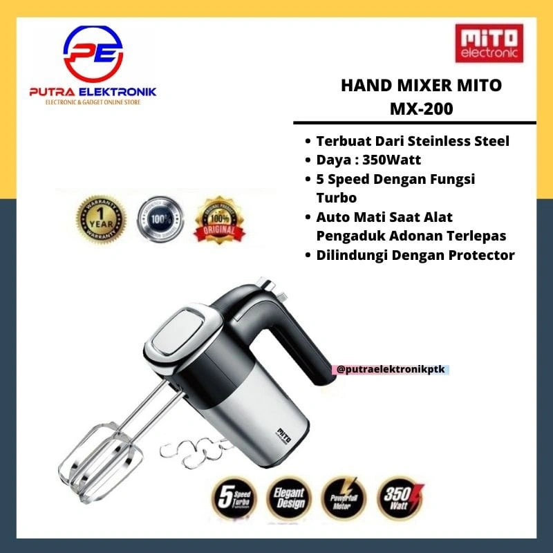 MIXER MITO MX200 MX 200 MX-200 HAND MIXER PENGOCOK