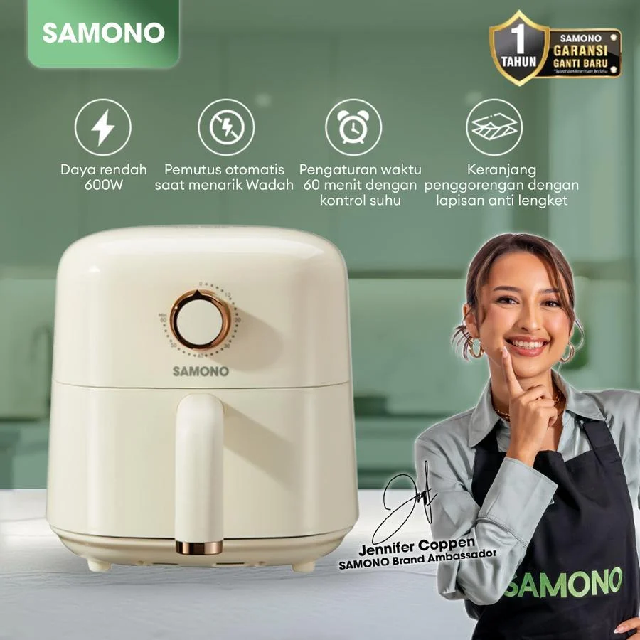 Air Fryer SAMONO 3.2 Liter Hemat Daya 600 Watt Penggorengan Tanpa Minyak SW-AFW32