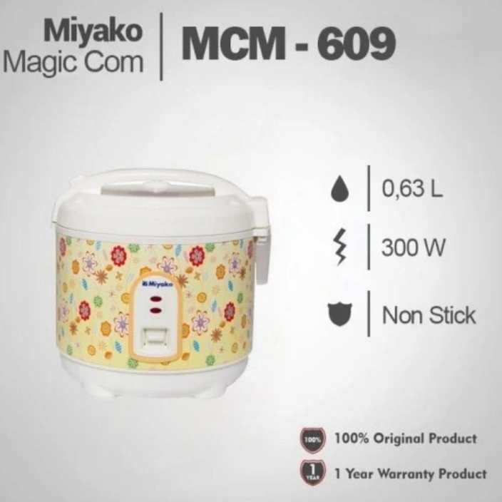 Miyako Rice Cooker Mini 3 in 1 Magic Com Mini 0.6 L MCM 609 / MCM-609