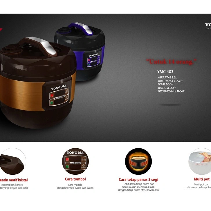 MAGIC COM YONGMA YONG MA SMC4033 SMC-4033 smc 4033 2.5LITER