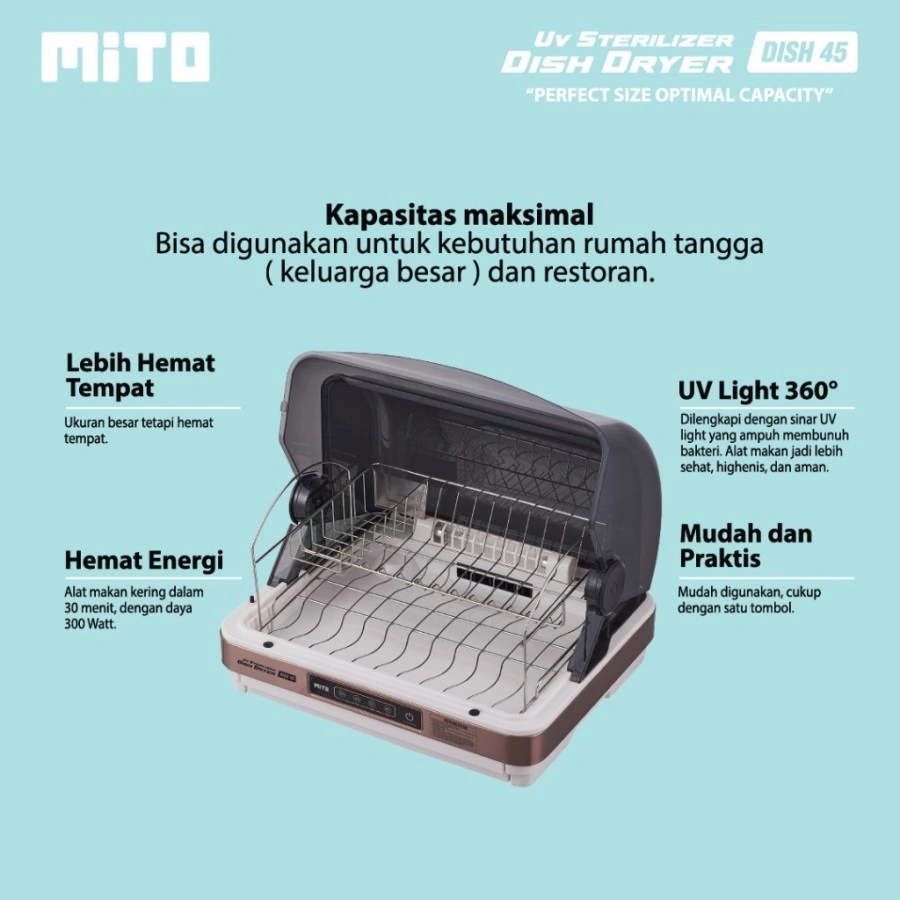 MITO Dish Dryer Sterilizer 45 Liter Alat Steril Peralatan Makan - DISH45