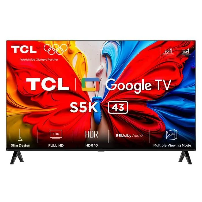 TCL TV LED 43S5K QLED HDR10+ GOOGLE TV 43 INCH TCL FHD Dolby Audio S5K Series