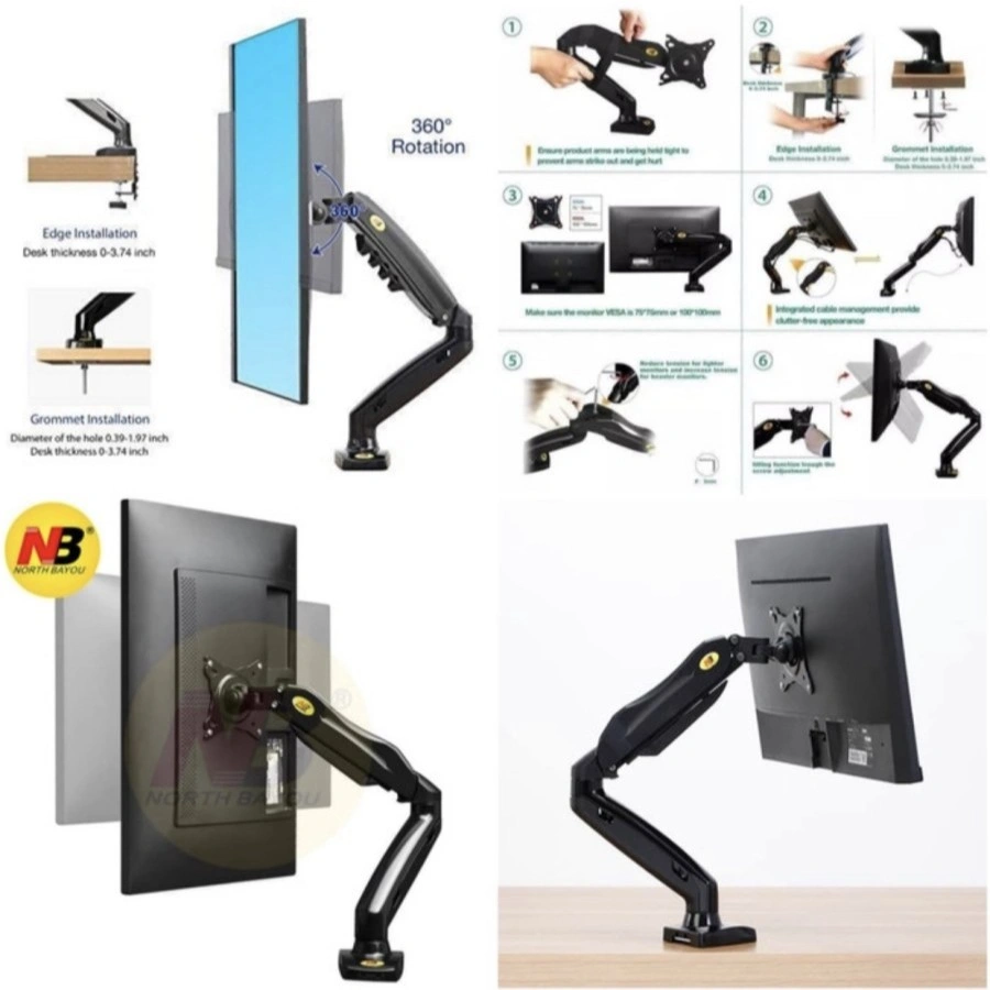 NORTH BAYOU NBF80 NB F80 GAS SPRING BRACKET TV MONITOR MEJA