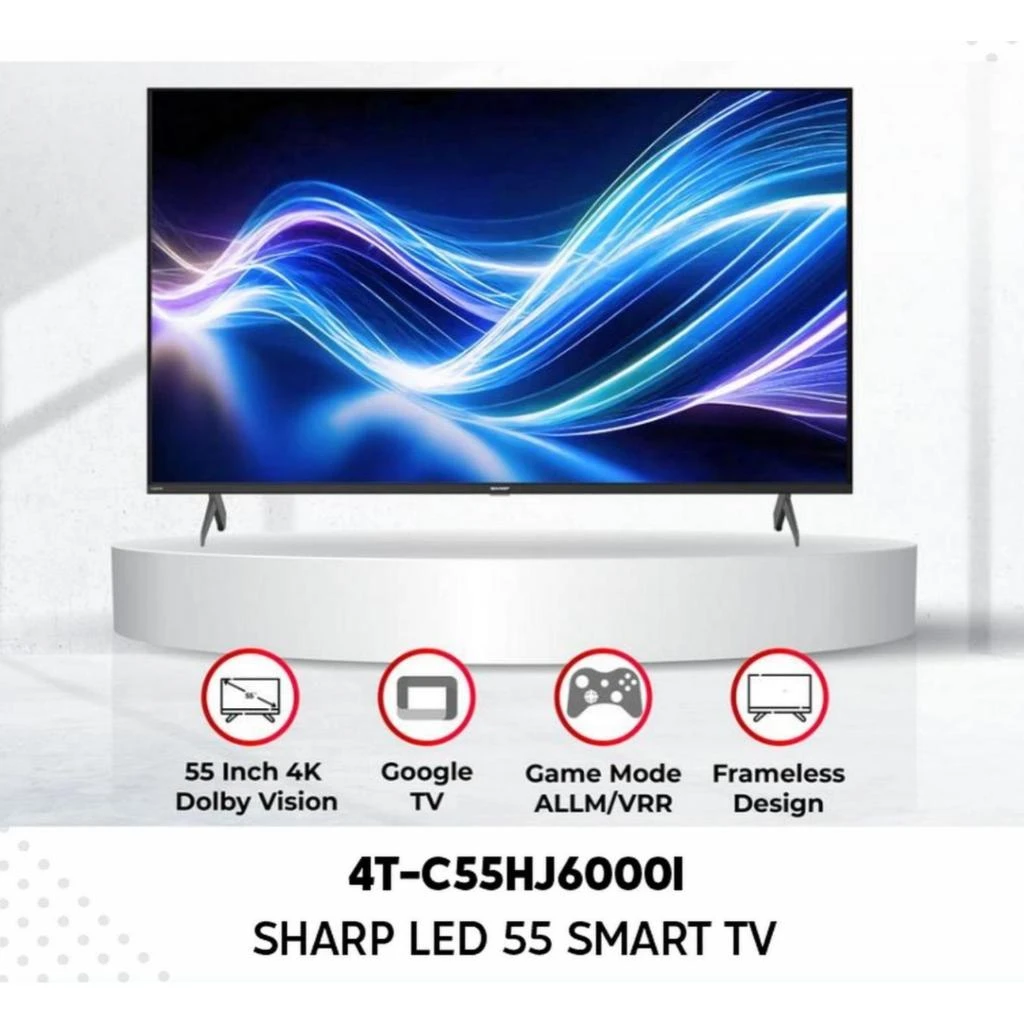SHARP UHD TV 55 inch 4K UHD TV 4T-C55HJ6000 2X 4TC 55HJ6000X GOOGLE TV