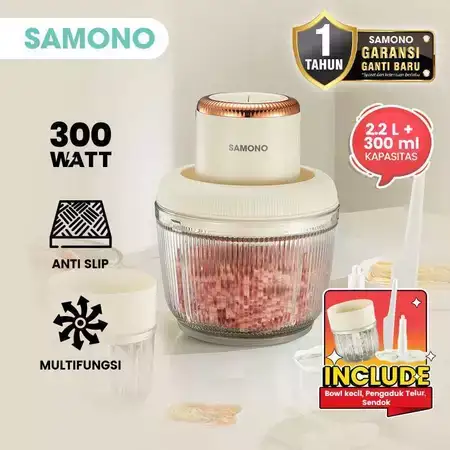 AMONO Chopper 2IN1/ 2L Pisau Besar 300W Food Processor Multifungsi Penggiling Daging SW-C300 2in1