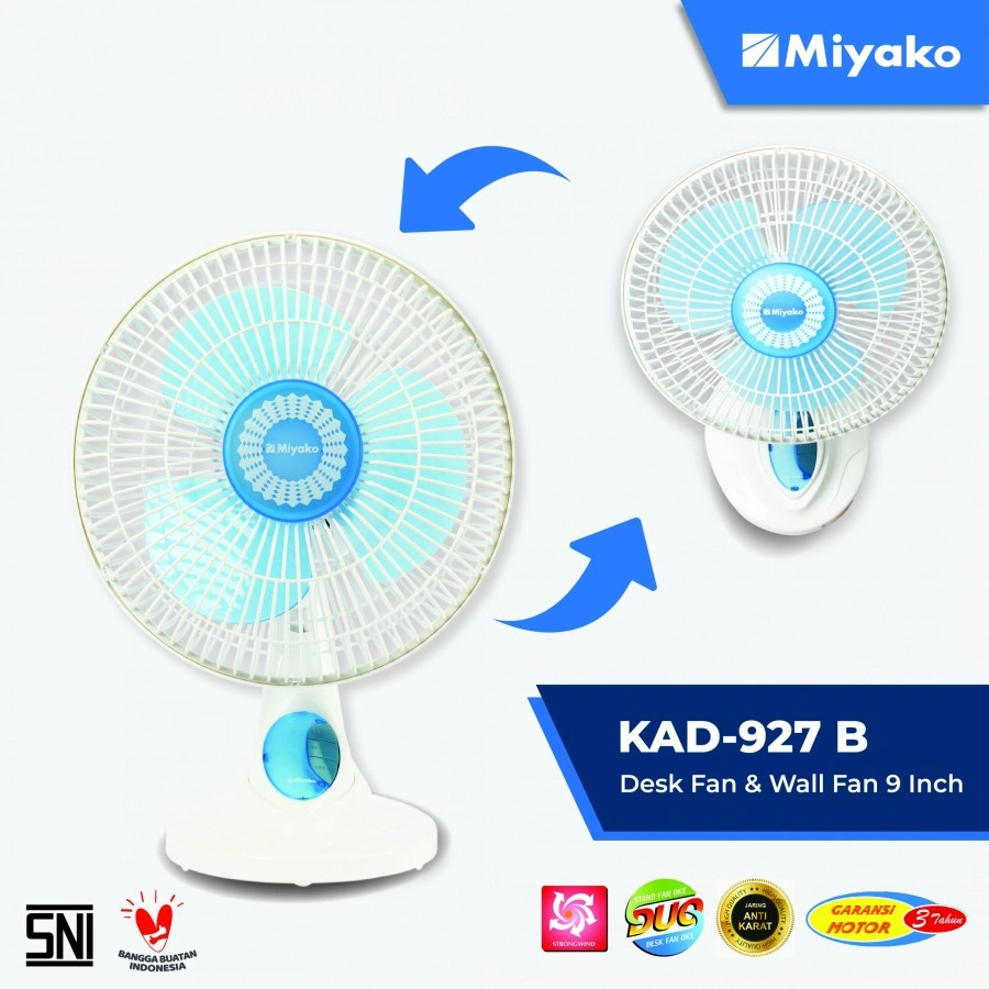 DESKFAN MIYAKO Dinding Duduk Wall Fan Desk Fan 2 In 1 9