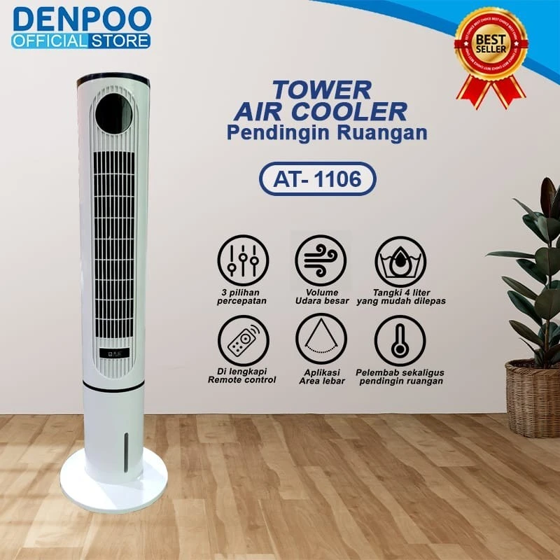 TOWER FAN AIR COOLER DENPOO KAPASITAS 4 LITER MODEL AT1106 at 1106