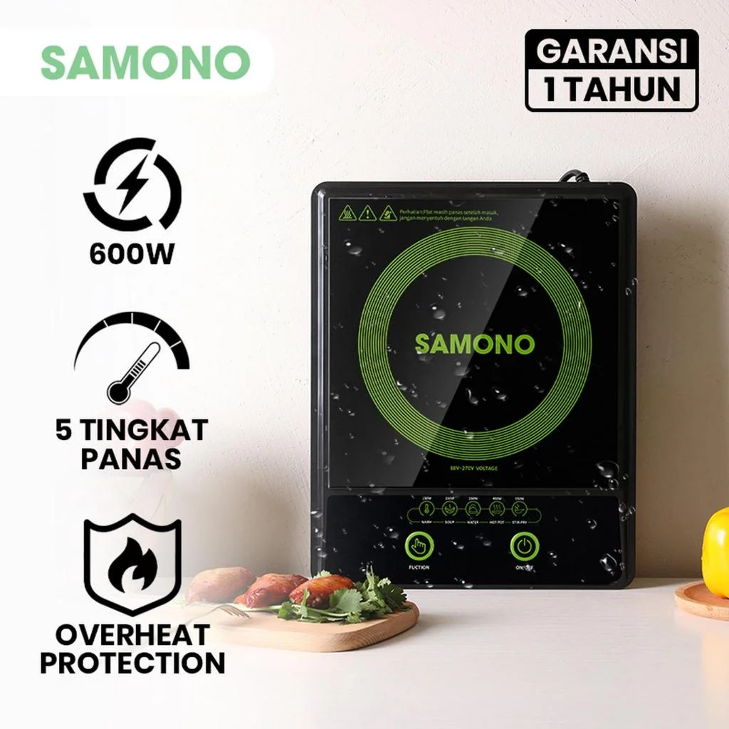 Kompor Listrik Induksi Samono 600W Waterproof Murah WS-01 Hijau