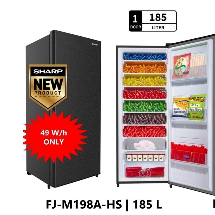 FREEZER SHARP ES BATU 8RAK FJM195NSS FJM 198AHS FJM198 AHS NSS SILVER
