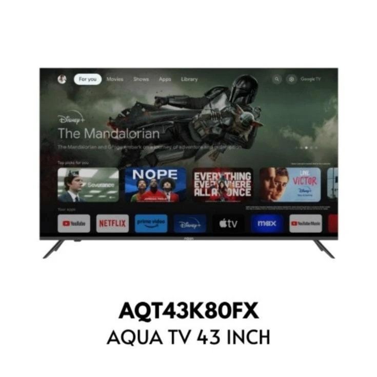 AQUA LED ANDROID TV AQUA 43 INCH ANDROID SMART FULL HD FHD AQT43K80FX AQT 43K80FX