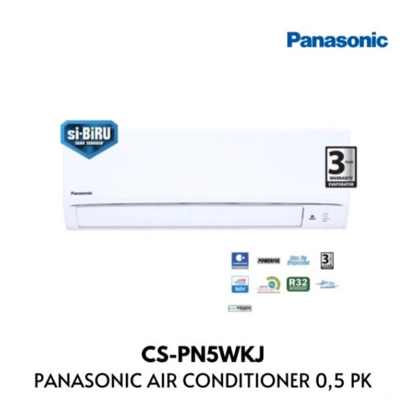 Ac Panasonic CS-PN5WKJ AC Split 1/2PK PN series NANO E si biru 05pk unit