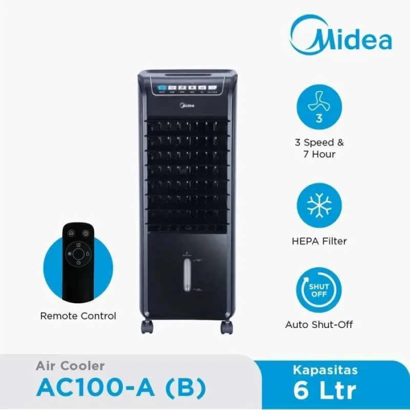 AIR COOLER MIDEA 6 LITER AC100 A AC-100A AC100A pake remot
