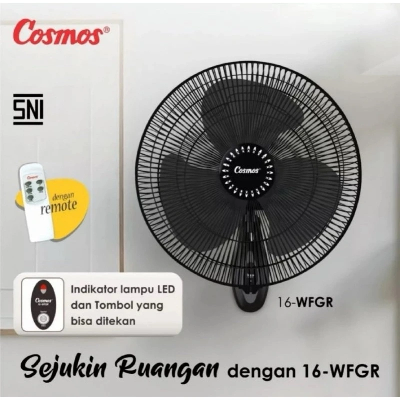 Kipas Angin Dinding  WALLFAN Cosmos Remote Control 16WFGR 16 inch