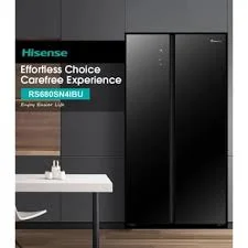 Kulkas Bespoke Inverter 564L Hisense RS688N4IWPU Side by Side Bespoke RS680SN4IBU