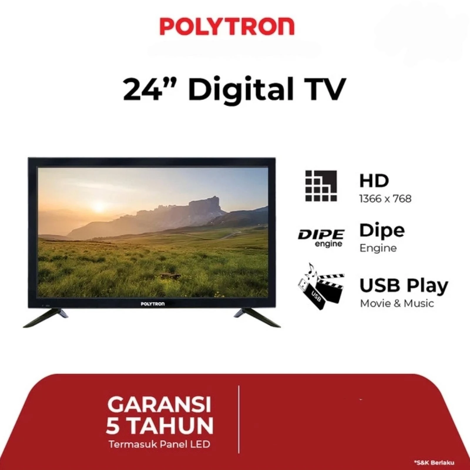 POLYTRON DIGITAL LED TV 24