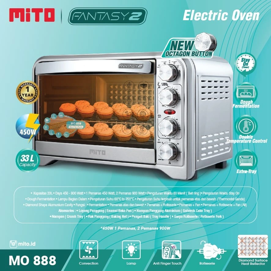 OVEN MITO FANTASY 2 MO888 MO-888 33 LITER NEW Mo 888