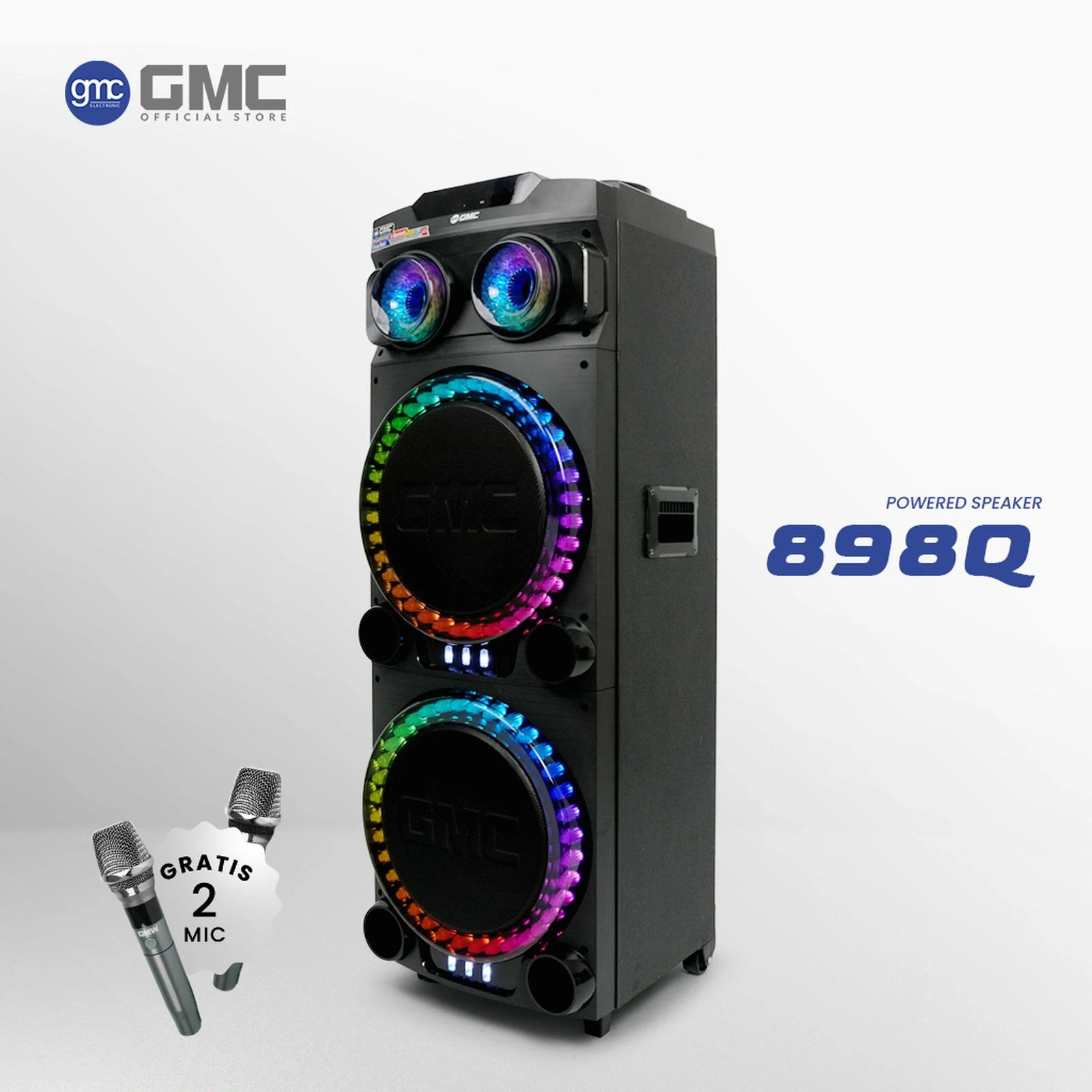 GMC Speaker 898Q Bluetooth Karaoke Speaker dengan 2 x 12