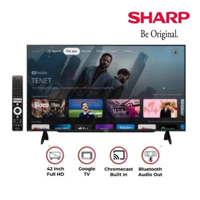 SHARP LED TV 43 Inch GOOGLE Android 4T-C43HJ6000 / 4TC 43hj6000 GOOGLE TV 4K UHD