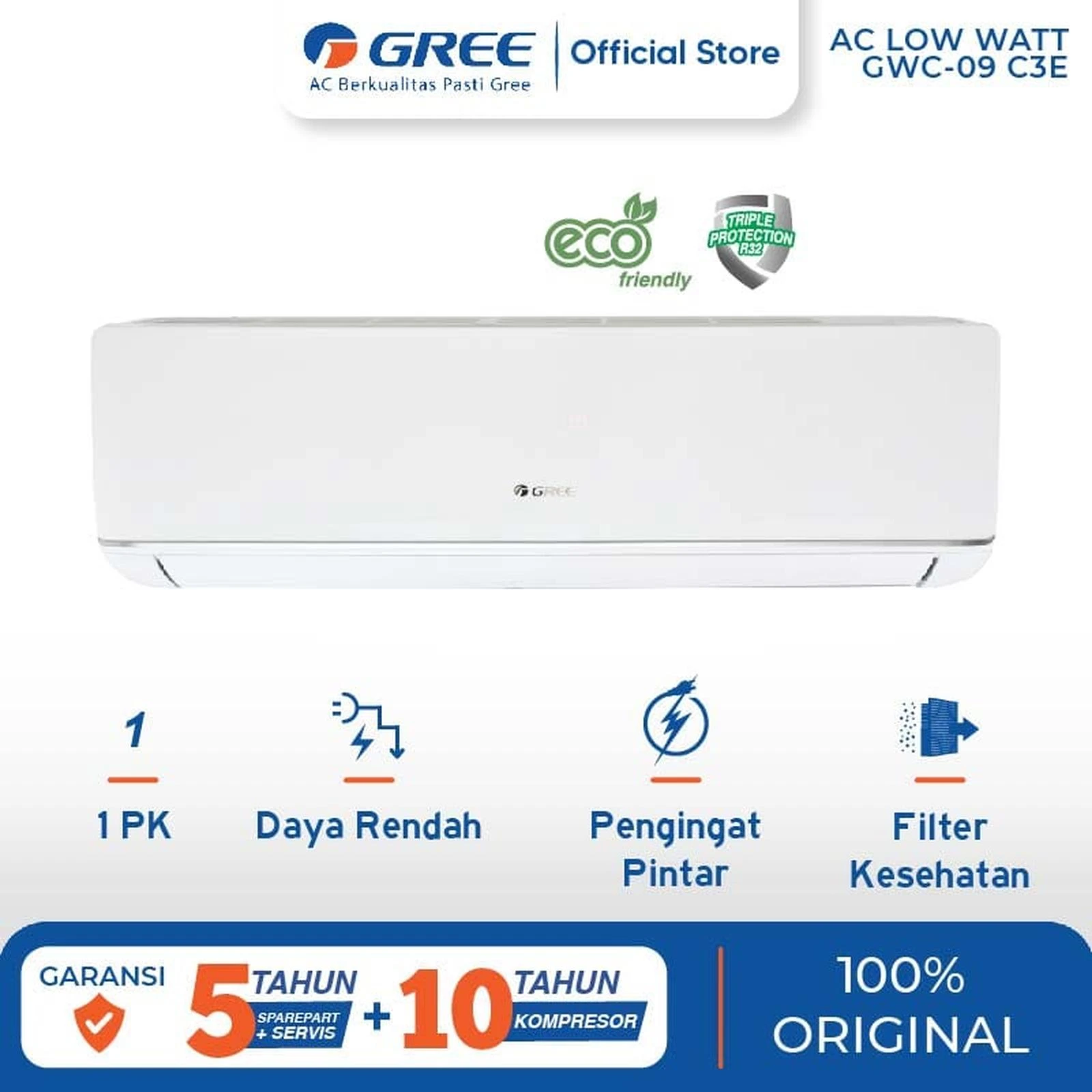 GREE AC 1PK LOW WATT GWC-09C3ES 09C3ES
