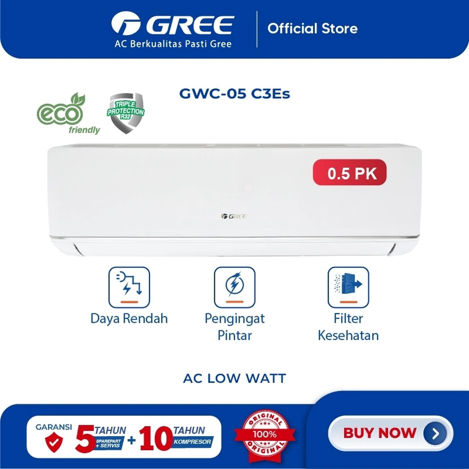 GREE AC 1/2PK LOW WATT GWC-05C3ES 05C3ES
