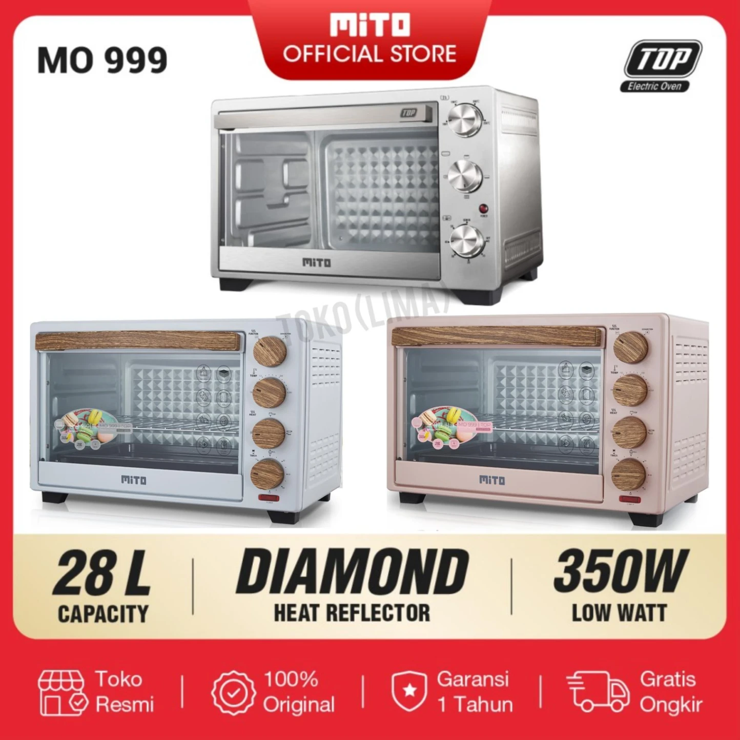MITO OVEN MO-999 Electric Oven 28 Liter MO999 new color Mo 999