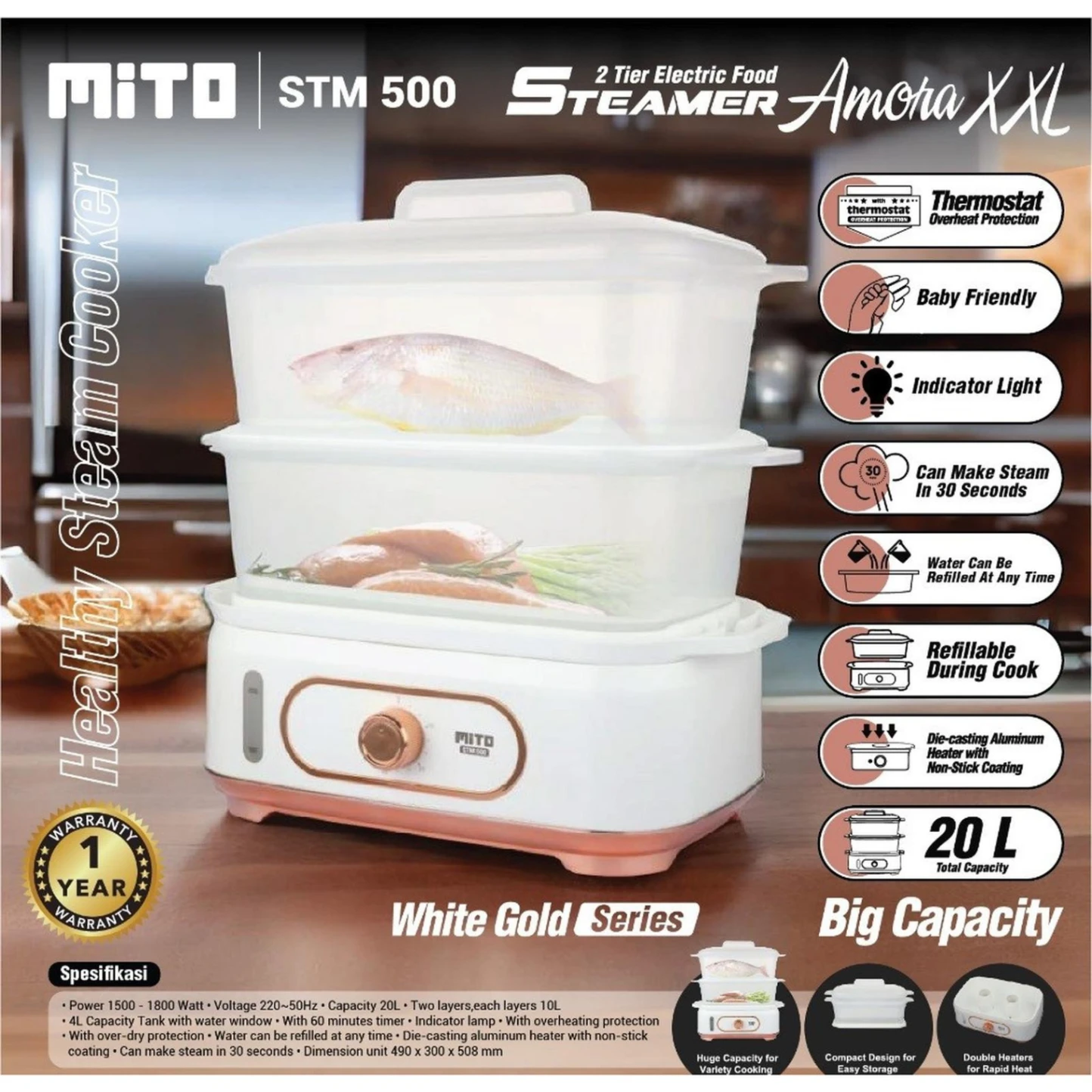 MITO STEAMER STM500 STM-500 JUMBO