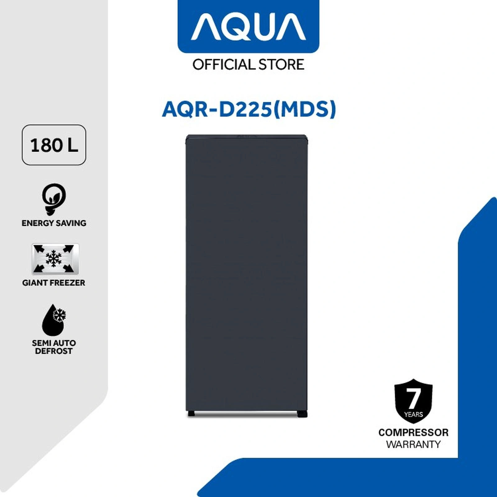 AQUA KULKAS 1 PINTU (180L) - AQR-D225(MDS)
