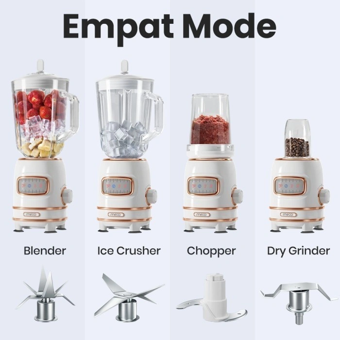 Blender Mecoo Most Aesthetic 4 in 1 Ice Crusher Juicer 300 Low Watt BPA Free