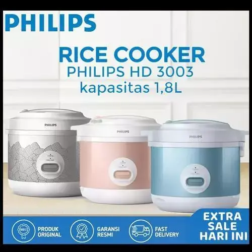 PHILIPS Rice Cooker 1.8 Liter HD3003 HD-3003 1.8L L Magic Com Penanak Nasi