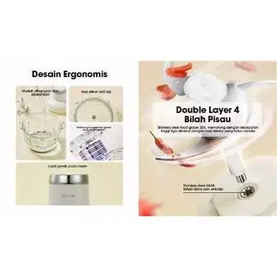 AMONO Chopper 2IN1/ 2L Pisau Besar 300W Food Processor Multifungsi Penggiling Daging SW-C300 2in1