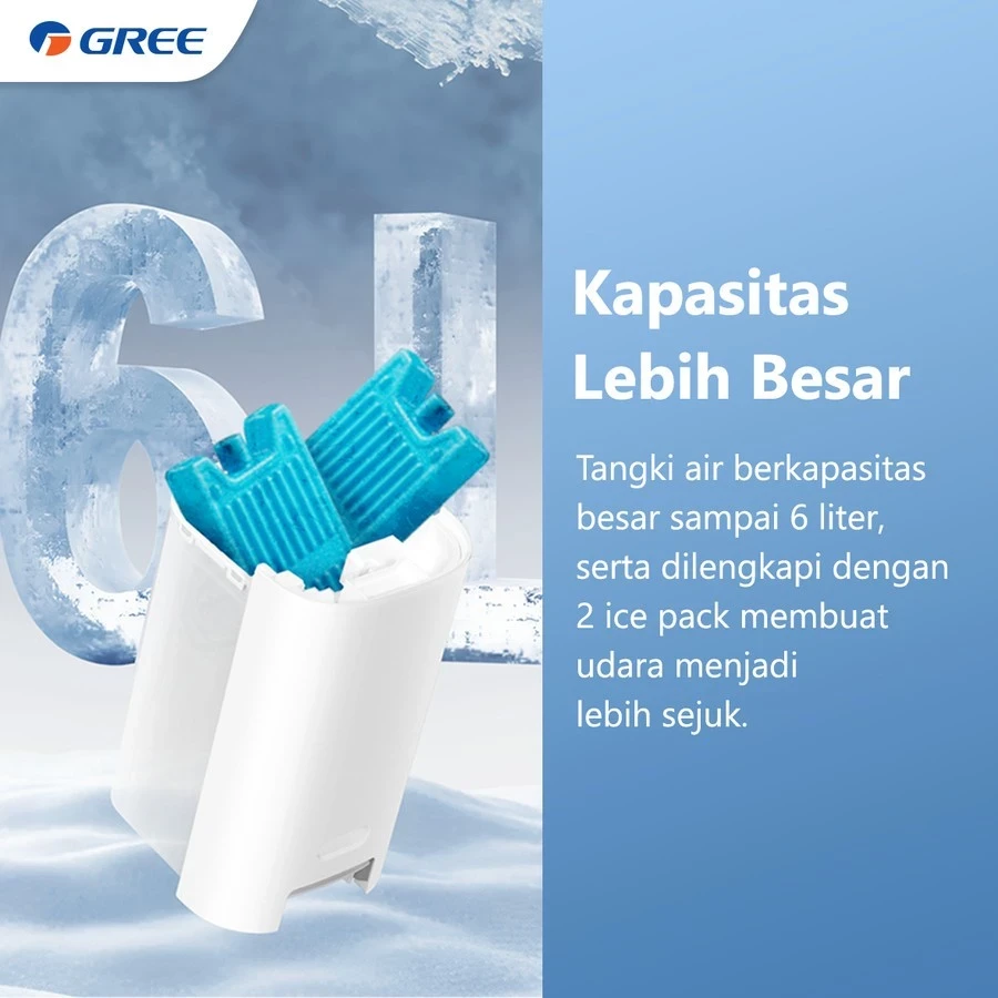 GREE AIR COOLER 6 LITER GTA ACOOL6 PENYEJUK RUANGAN *Free 2Pcs Icepack