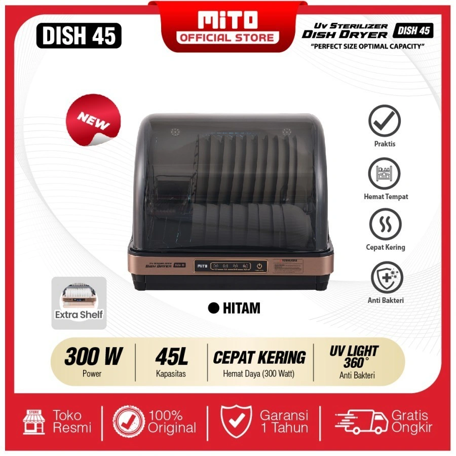 MITO Dish Dryer Sterilizer 45 Liter Alat Steril Peralatan Makan - DISH45