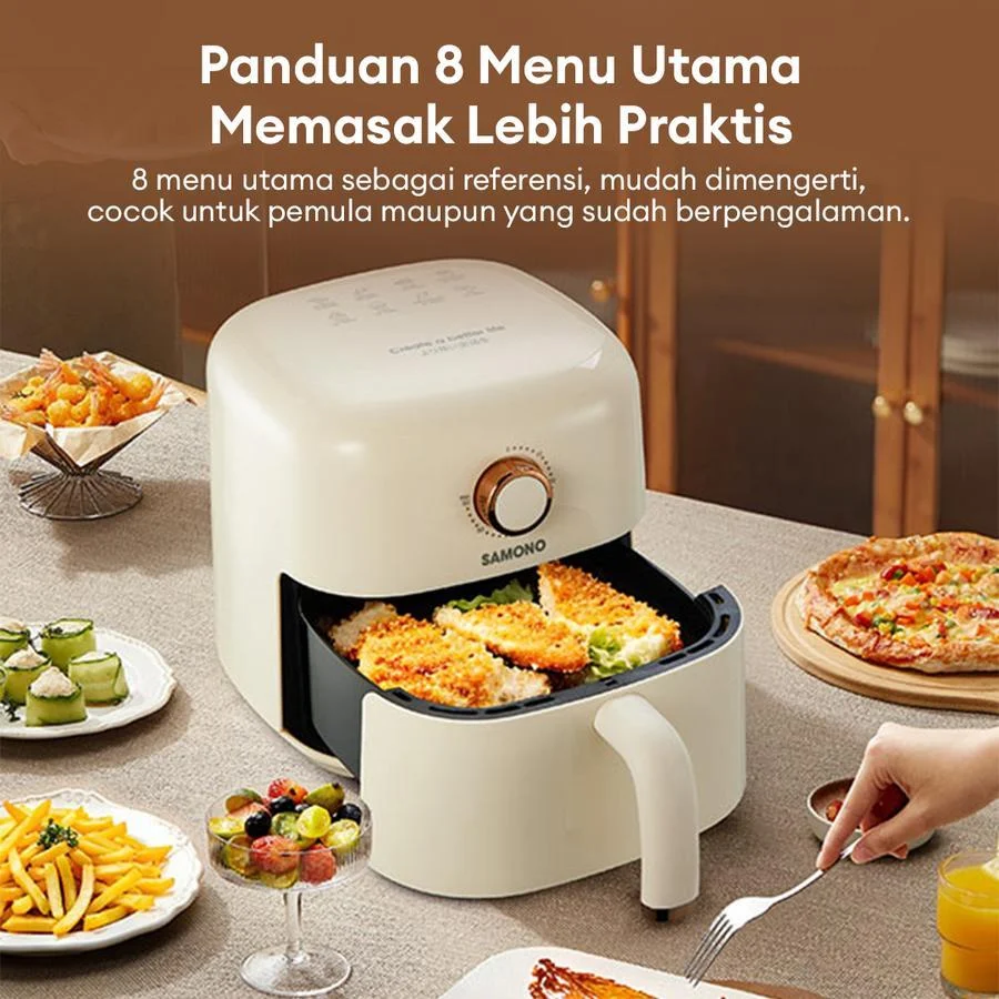 Air Fryer SAMONO 3.2 Liter Hemat Daya 600 Watt Penggorengan Tanpa Minyak SW-AFW32