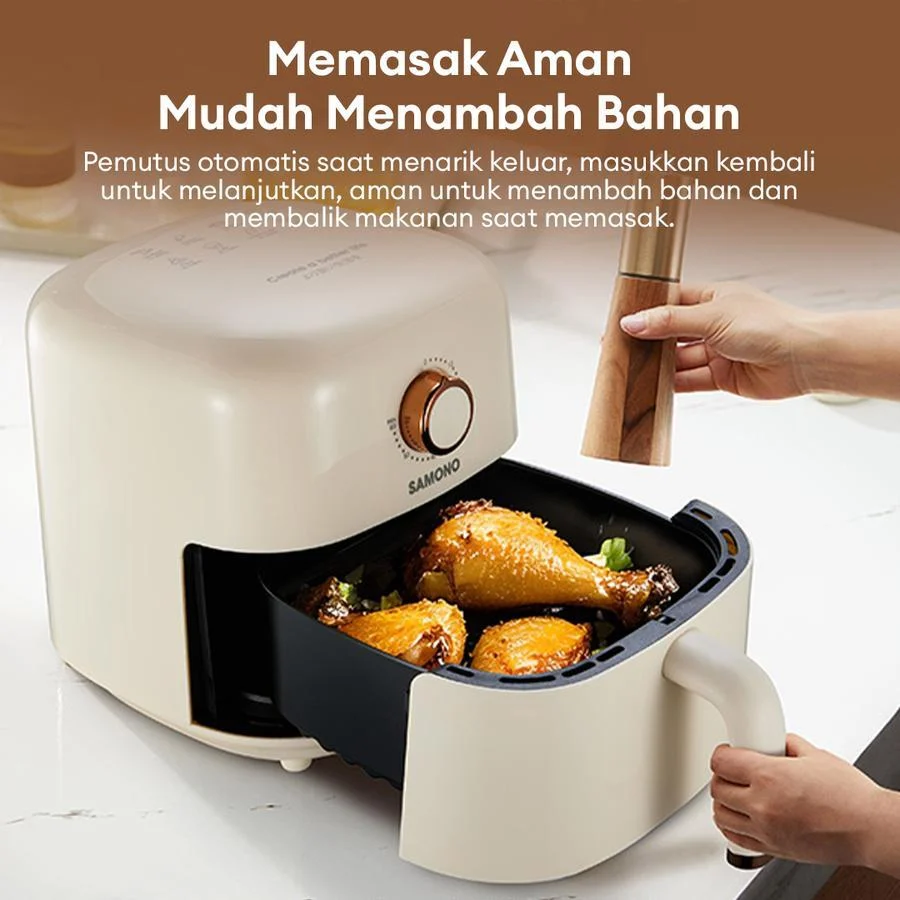 Air Fryer SAMONO 3.2 Liter Hemat Daya 600 Watt Penggorengan Tanpa Minyak SW-AFW32