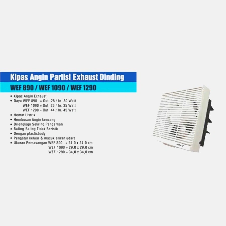 Sekai Exhaust Fan WEF 890 Kipas Angin Partisi Tipe Dinding 8 inci WEF890
