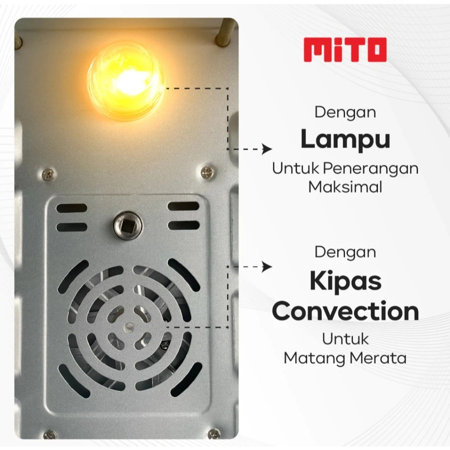 MITO Electric Oven MO600 Double Door 60L MO-600 | Oven Listrik - Pemanggang Kue dan Makanan