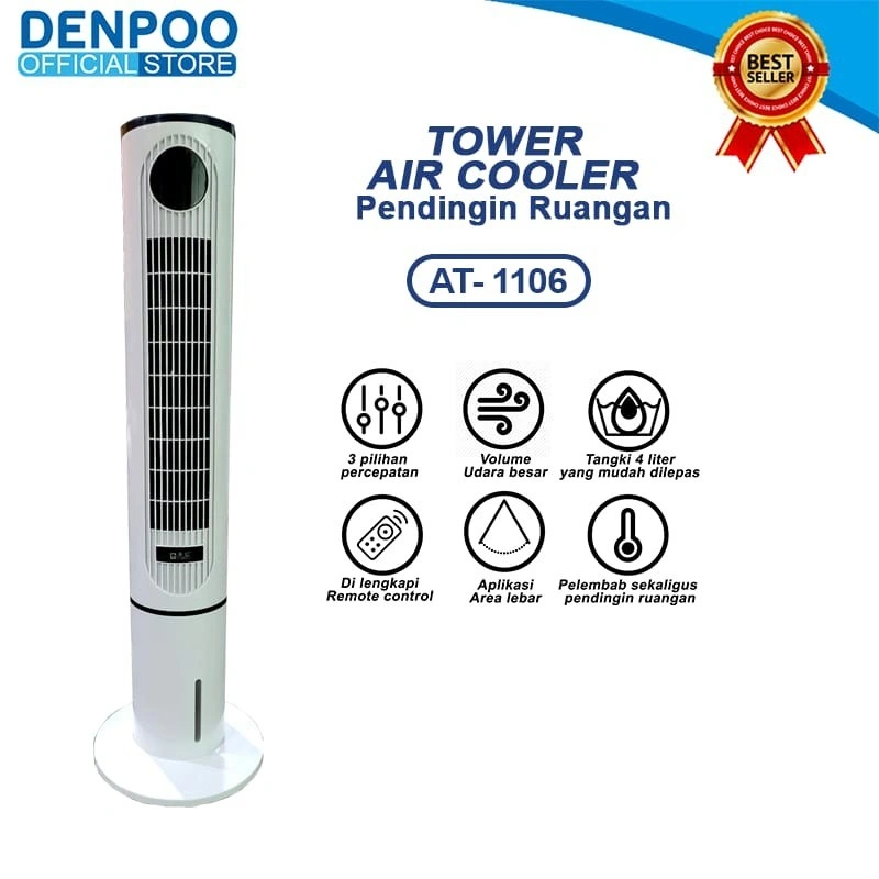 TOWER FAN AIR COOLER DENPOO KAPASITAS 4 LITER MODEL AT1106 at 1106