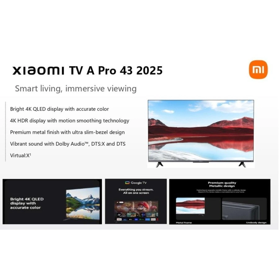 Xiaomi TV A Pro 43 2026 43INCH 4K Qled Garansi Resmi 1 Tahun Xiaomi TV A Pro 43