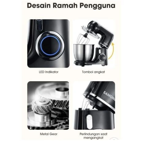 Samono Stand Mixer 5 Liter Pengaduk Adonan 3in1 Mixer w/ Bowl SW-KM550 5L KM 550