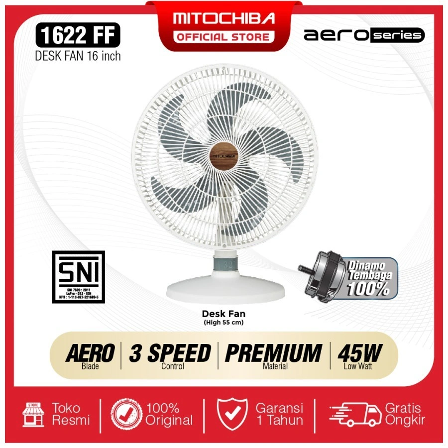 DESKFAN MITO 16 INCH 1622 kipas angin meja MT1622