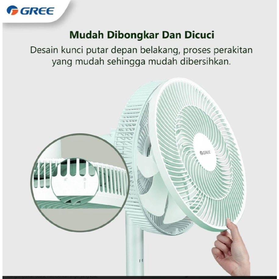 Gree Gcf14ign Gcf-14ign Kipas Angin Wind Green 2 In 1 3 Level Speed Stand Fan Gcf14