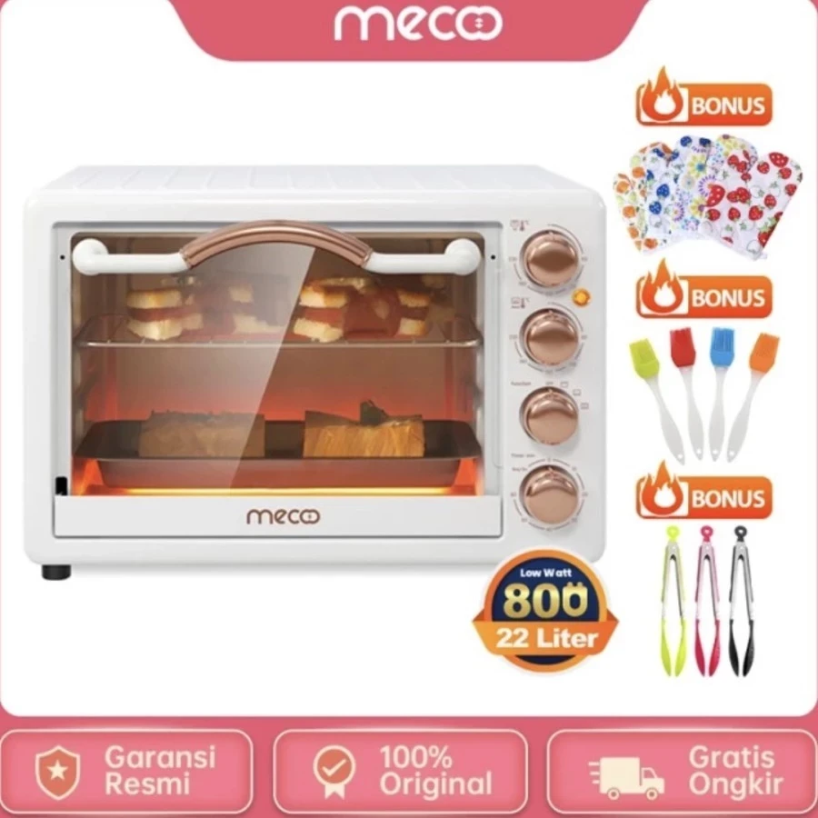 Mecoo Aesthetic Electric Oven 22 Liter 400-800 Low Watt Oven Listrik