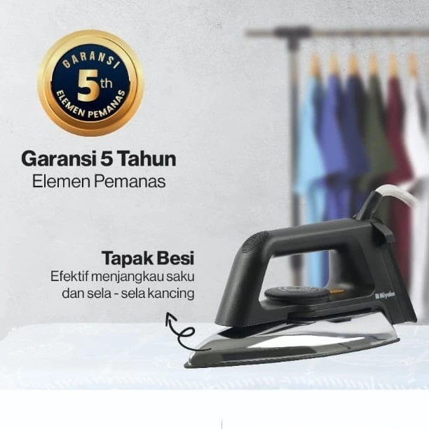 Setrika Miyako EI-2000 B EI2000 EI2000B thermofuse stainless ei 2000 classic ori