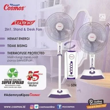 KIPAS ANGIN 2IN 1 COSMOS 16'' - 16SEN  16 SEN TWINO DUAL FUNGSI