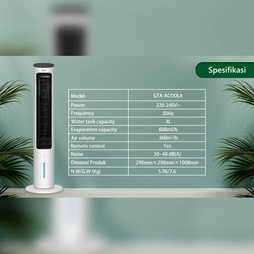 Air Cooler Pendingin Ruangan Gree GTA-ACOOL4 4liter acool4