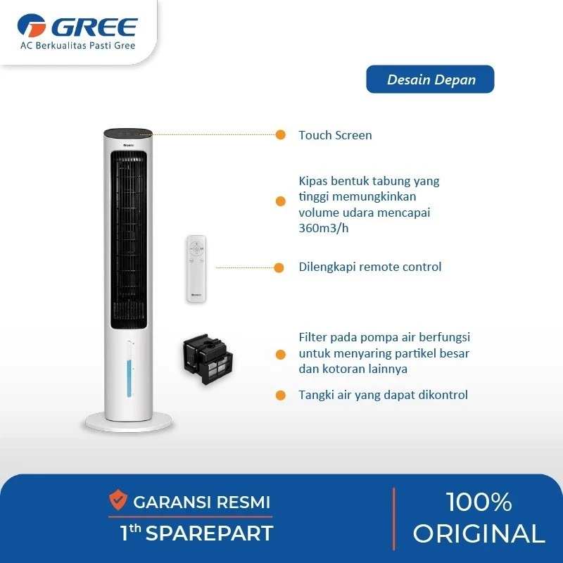 Air Cooler Pendingin Ruangan Gree GTA-ACOOL4 4liter acool4
